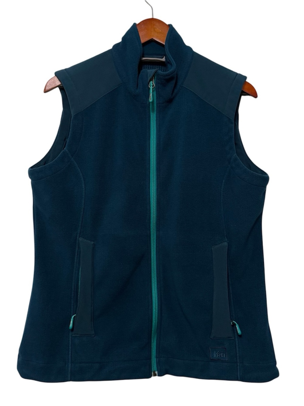 REI Windbreak Thermal Vest Teal Fleece Full Zip Women’s Large Outdoor Gorpcore